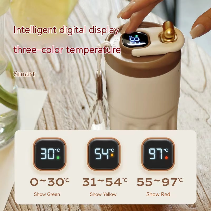 450ML Smart Display Temperature Stainless Steel Vacuum Cup Portable Thermo Water Bottle Coffee Cup Keep Cold and Hot Thermal Mug
